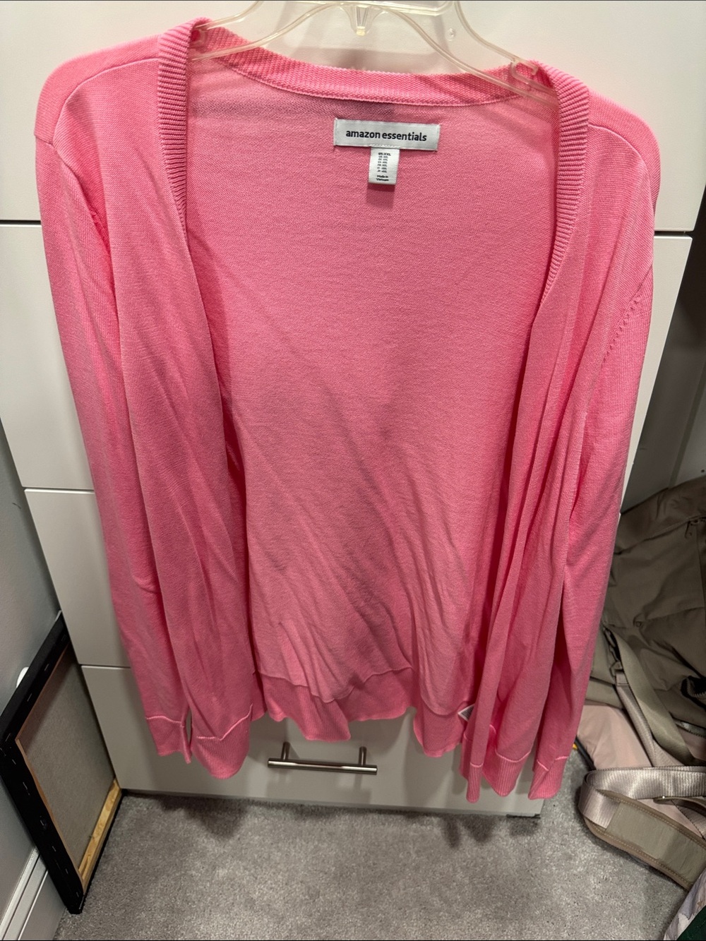 Amazon Essentials Pink Lightweight Open-Front Cardigan